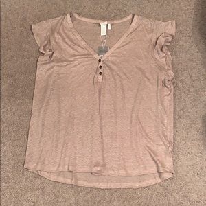 NWT tan linen top